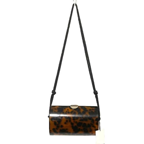 NWT ZARA Tortoiseshell Acrylic Hinged Shoulder Bag - Picture 1 of 12